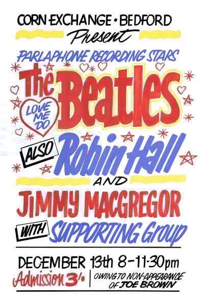 THE BEATLES AT THE CORN EXCHANGE BEDFORD CONCERT POSTER 1962 | The